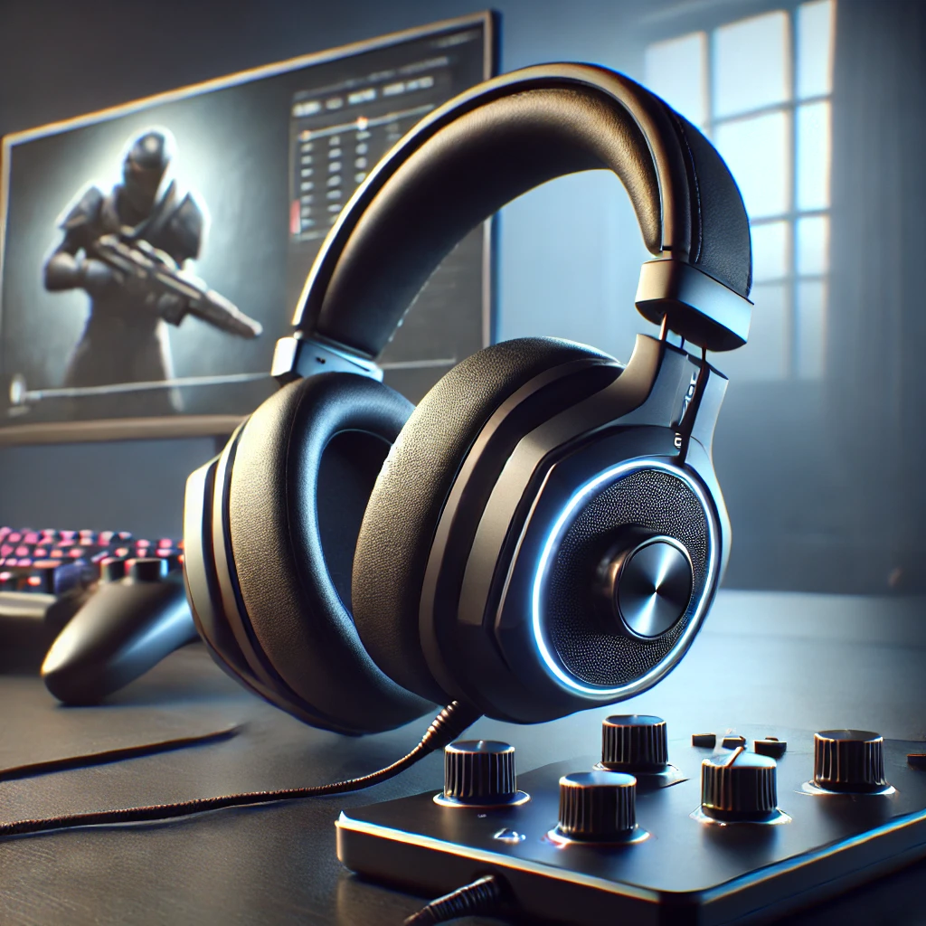 headphones with a game chat adjuster