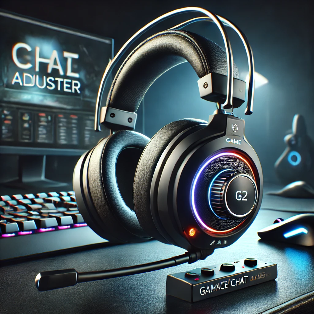 headphones with a game chat adjuster